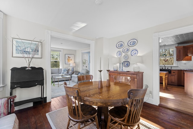 70 River Rd, East Haddam, CT 06423 - dining room with dark wood finished floors and healthy amount of natural light