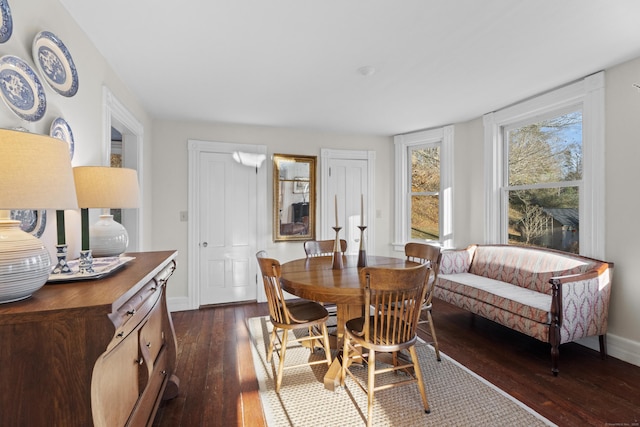 70 River Rd, East Haddam, CT 06423 - dining room with dark wood-type flooring and baseboards