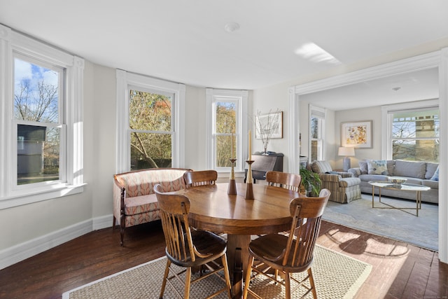 70 River Rd, East Haddam, CT 06423 - dining area with hardwood / wood-style flooring and baseboards