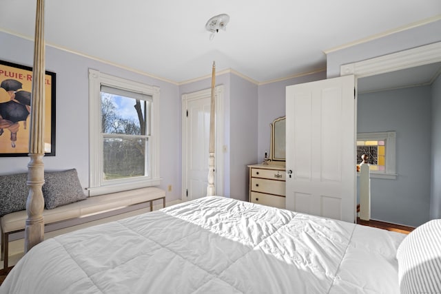 70 River Rd, East Haddam, CT 06423 - bedroom featuring ornamental molding and wood finished floors