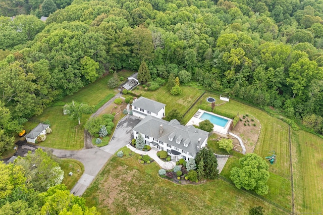 184 Fern Ave, Litchfield, CT 06759 - aerial overview of property's location featuring a heavily wooded area and a pool
