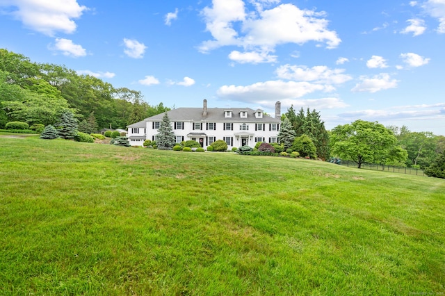 184 Fern Ave, Litchfield, CT 06759 - back of house with a chimney and a yard