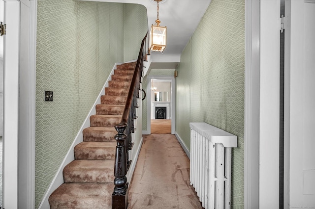 44 Maple Ave, Canton, CT 06019 - stairway featuring carpet and baseboards