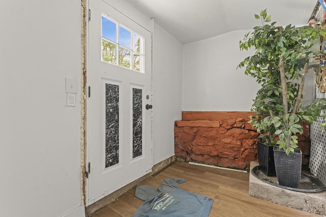 231 Broad St, Norwich, CT 06360 - entryway with lofted ceiling and wood finished floors