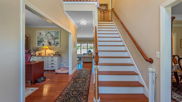753 N Farms Rd, Wallingford, CT 06492 - stairs featuring ornamental molding and wood finished floors