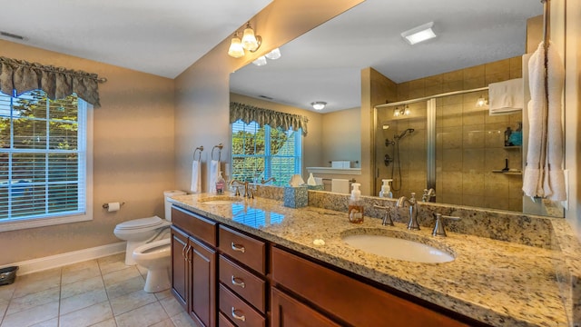 753 N Farms Rd, Wallingford, CT 06492 - bathroom featuring baseboards, a bidet, toilet, a stall shower, and double vanity