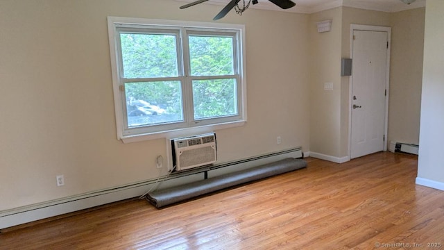 70 Lantern Park Dr Unit 1, Naugatuck, CT 06770 - spare room with a baseboard radiator, a ceiling fan, and healthy amount of natural light