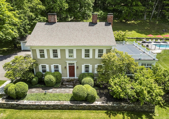 354 Rte 7 N, Canaan, CT 06031 - colonial inspired home with a chimney, an outdoor pool, and roof with shingles