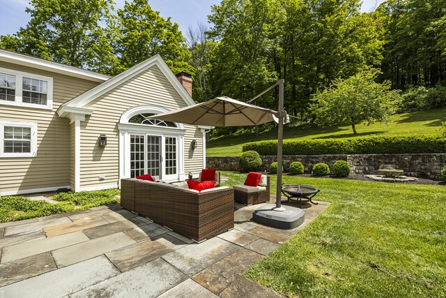 354 Rte 7 N, Canaan, CT 06031 - view of patio featuring an outdoor living space with a fire pit