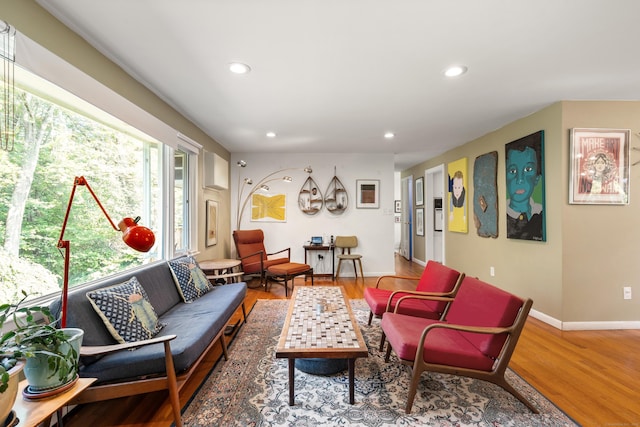 75 Skyview Dr, Trumbull, CT 06611 - living area featuring recessed lighting, light wood-type flooring, and baseboards