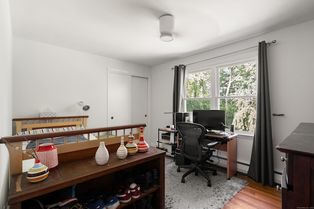 75 Skyview Dr, Trumbull, CT 06611 - office space with light wood-type flooring and a baseboard radiator