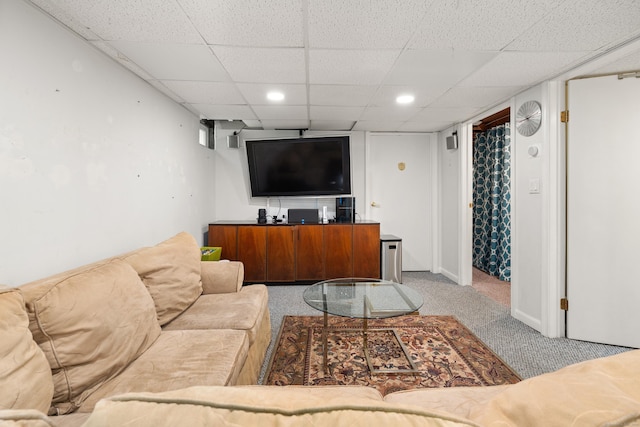75 Skyview Dr, Trumbull, CT 06611 - carpeted living area featuring a drop ceiling