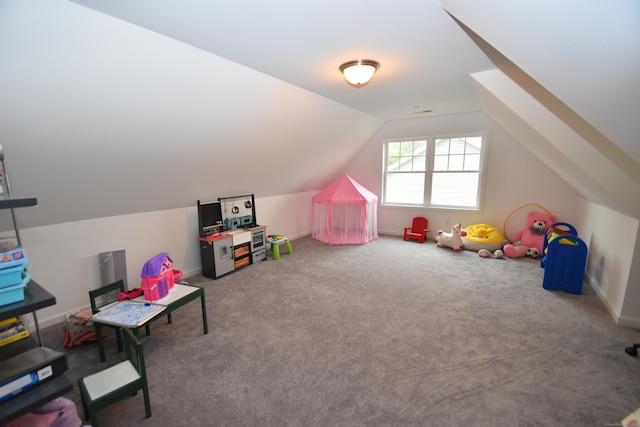5 Old Village Cir, Windsor, CT 06095 - recreation room featuring vaulted ceiling and carpet flooring