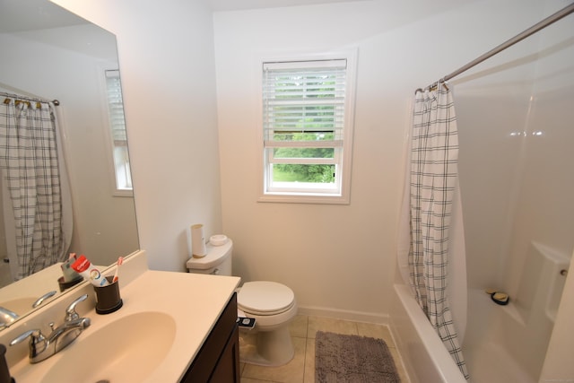5 Old Village Cir, Windsor, CT 06095 - full bathroom with vanity, toilet, tile patterned floors, and shower / tub combo with curtain