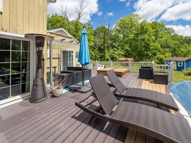 93 Kent Rd, Wilton, CT 06897 - wooden deck featuring outdoor lounge area and outdoor dining area