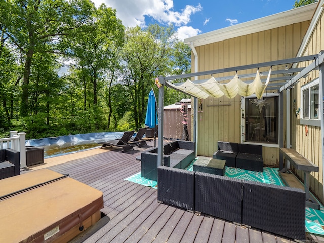 93 Kent Rd, Wilton, CT 06897 - deck with an outdoor living space