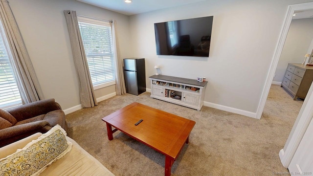435 Maple Ave, Cheshire, CT 06410 - living room featuring light carpet and recessed lighting
