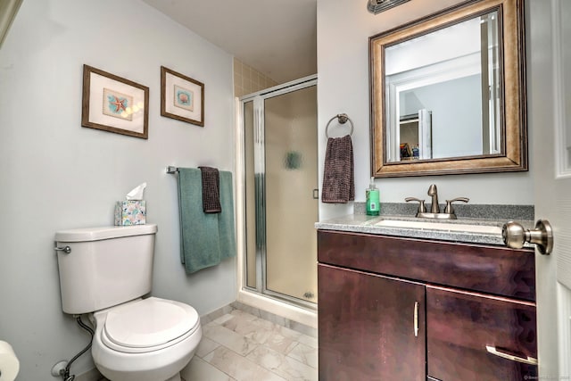 267 Melba St Apt D2, Milford, CT 06460 - full bath featuring vanity, a stall shower, and marble finish floors