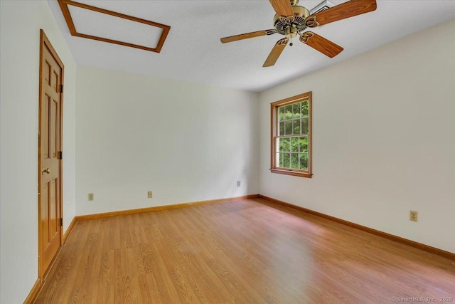 10 Crown Rdg Unit 10, Newington, CT 06111 - empty room with light wood-type flooring, baseboards, attic access, and ceiling fan