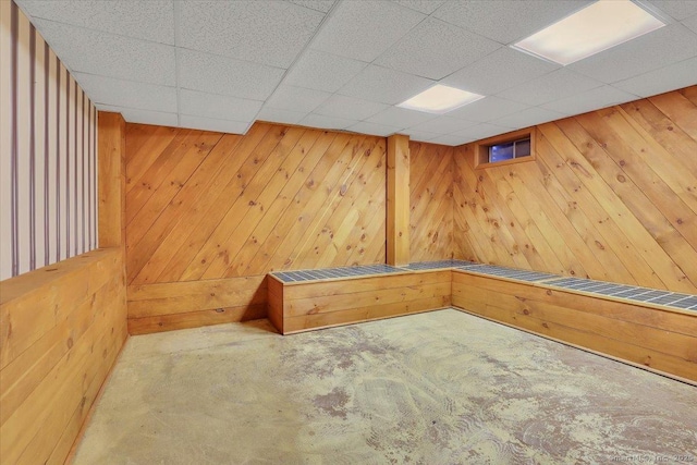 10 Crown Rdg Unit 10, Newington, CT 06111 - unfurnished room featuring a drop ceiling, wooden walls, and a relaxing sauna