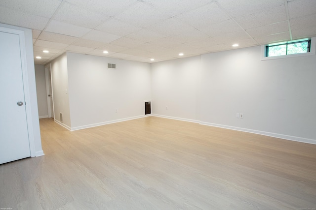 14 Hubbard Run Dr Unit 14, Glastonbury, CT 06033 - below grade area featuring light wood-type flooring, a drop ceiling, recessed lighting, and baseboards