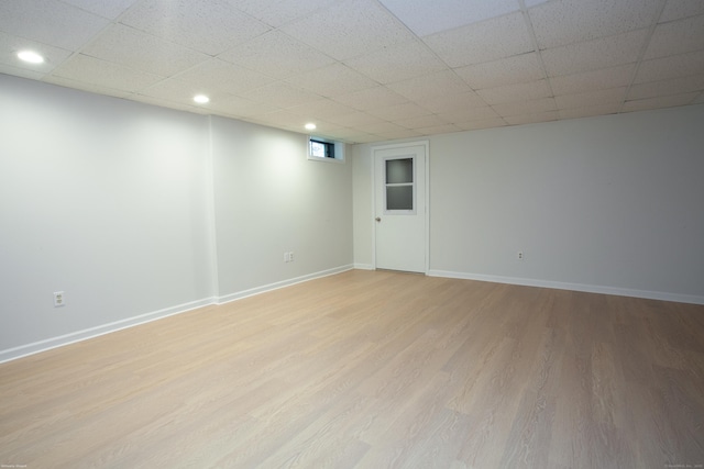 14 Hubbard Run Dr Unit 14, Glastonbury, CT 06033 - unfurnished room with a paneled ceiling, light wood-style flooring, recessed lighting, and baseboards
