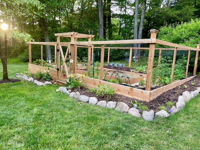 58 Lantern Ridge Rd, New Canaan, CT 06840 - view of green lawn with a vegetable garden