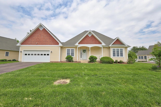 136 Thistle Pond Dr Unit 136, Bloomfield, CT 06002 - craftsman inspired home with driveway, covered porch, a front lawn, and an attached garage