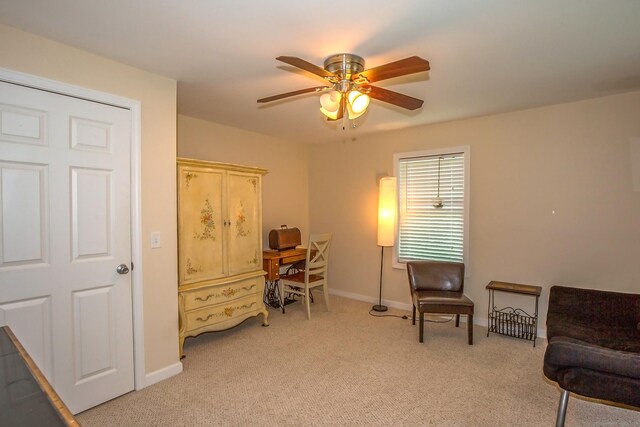 407 Monson Rd, Wilbraham, MA 01095 - living area featuring light carpet and a ceiling fan