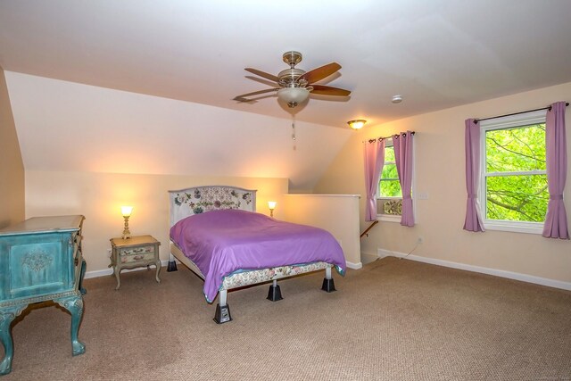 407 Monson Rd, Wilbraham, MA 01095 - carpeted bedroom featuring vaulted ceiling and a ceiling fan