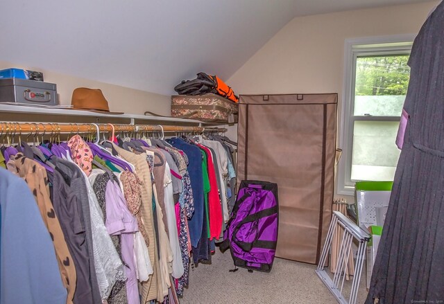 407 Monson Rd, Wilbraham, MA 01095 - spacious closet with vaulted ceiling and carpet flooring