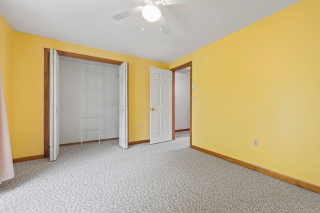 147 Julia Ter Unit 147, Middletown, CT 06457 - unfurnished bedroom with carpet floors, baseboards, a closet, and a ceiling fan