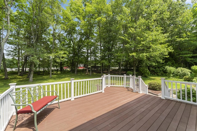 8 Stone Gate Dr, Newtown, CT 06482 - deck with a lawn and view of scattered trees