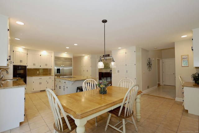 108 Northwood Dr, Easton, CT 06612 - dining space with light tile patterned floors, recessed lighting, and baseboards