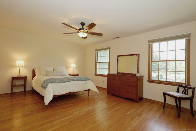 108 Northwood Dr, Easton, CT 06612 - bedroom with light wood-style flooring, baseboards, and a ceiling fan