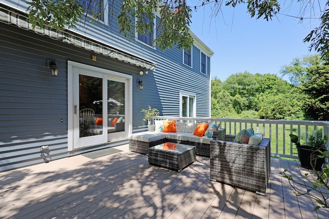 108 Northwood Dr, Easton, CT 06612 - wooden deck with outdoor lounge area