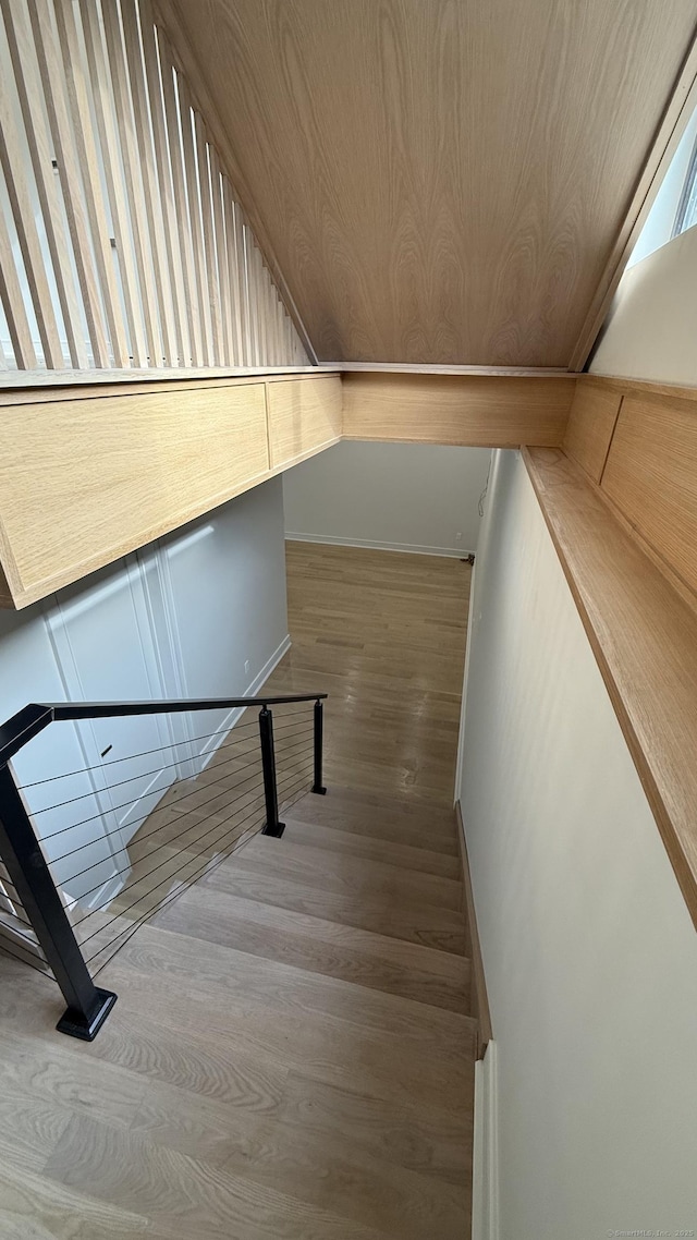 20 N Lake Shore Dr, Brookfield, CT 06804 - stairway featuring wood finished floors