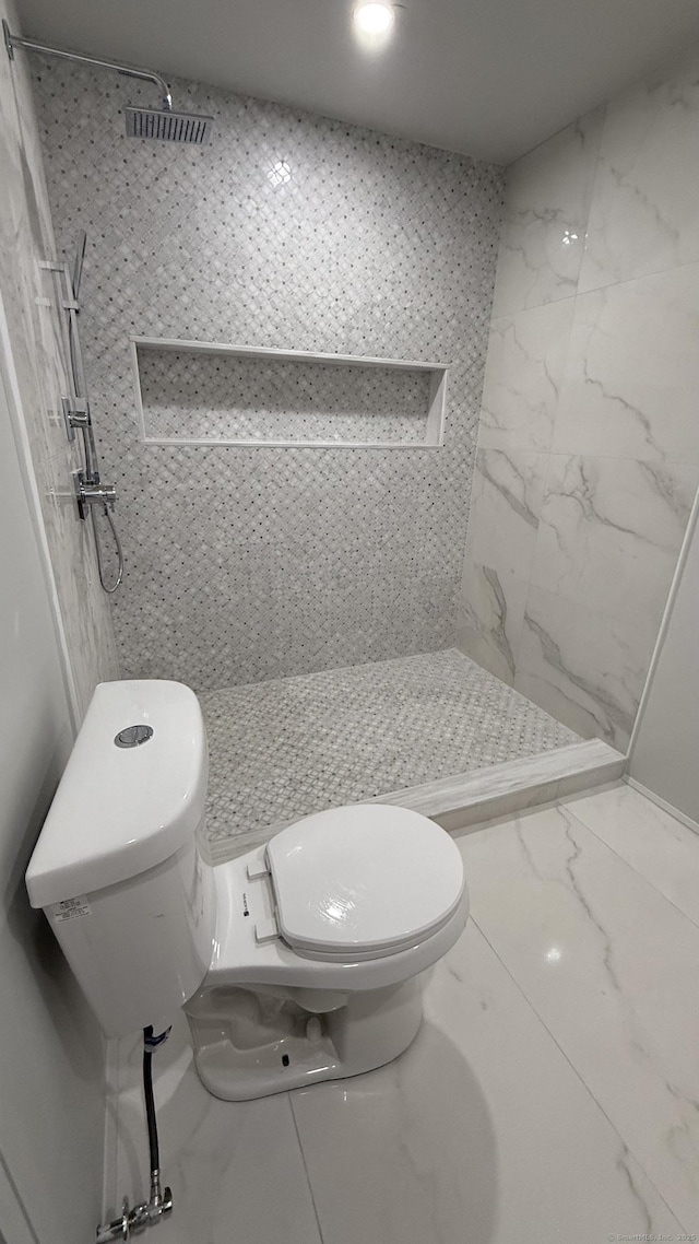 20 N Lake Shore Dr, Brookfield, CT 06804 - full bath with marble finish flooring, a marble finish shower, and toilet