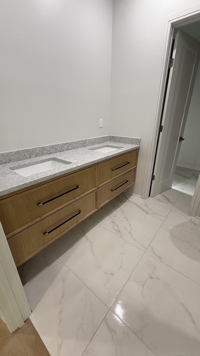 20 N Lake Shore Dr, Brookfield, CT 06804 - bathroom featuring marble finish floors and double vanity