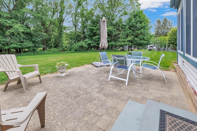 131 Ridgeview Ave, Trumbull, CT 06611 - view of patio / terrace featuring outdoor dining area and view of scattered trees