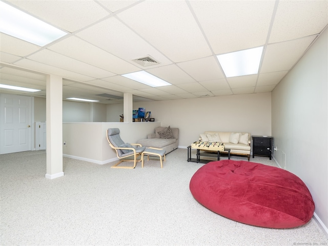 10 Wilton Hls Unit 10, Wilton, CT 06897 - sitting room with baseboards, carpet flooring, and a paneled ceiling