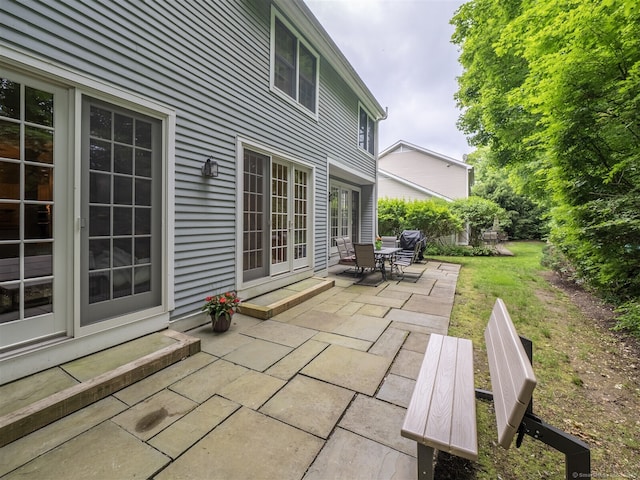 10 Wilton Hls Unit 10, Wilton, CT 06897 - view of patio / terrace featuring french doors