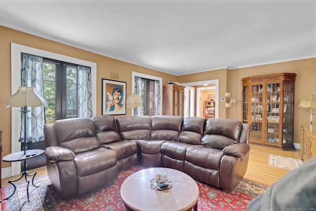 73 Hemlock Rd, New Haven, CT 06515 - living room with wood finished floors and crown molding
