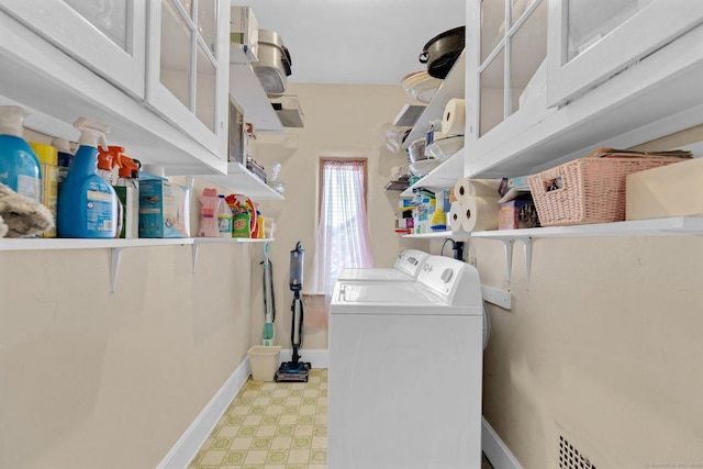 73 Hemlock Rd, New Haven, CT 06515 - laundry room featuring separate washer and dryer and light floors