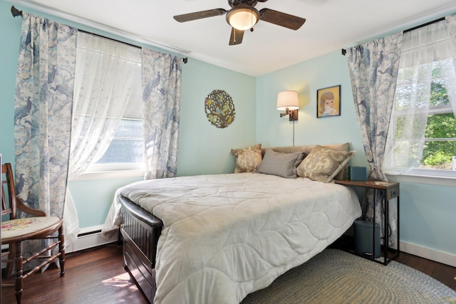 56 Giants Neck Rd, East Lyme, CT 06357 - bedroom with wood finished floors, a ceiling fan, and baseboards