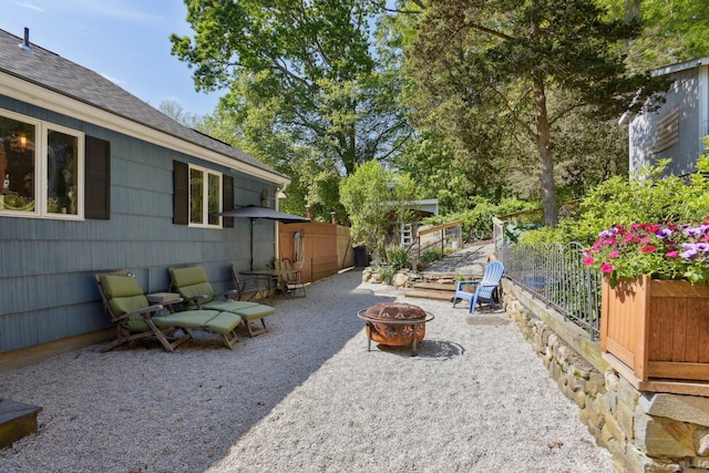 56 Giants Neck Rd, East Lyme, CT 06357 - view of yard with a fire pit and a patio
