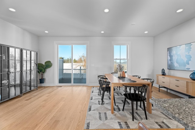 129 Shea Cir Unit 129, Cheshire, CT 06410 - dining room with light wood finished floors, healthy amount of natural light, recessed lighting, and baseboards