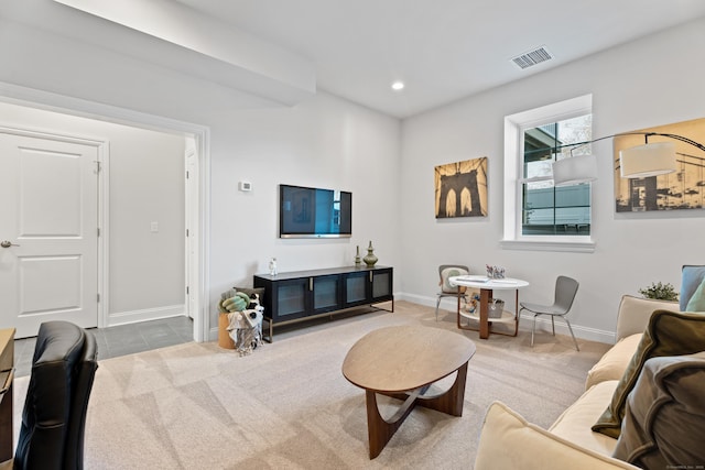 129 Shea Cir Unit 129, Cheshire, CT 06410 - living area featuring baseboards, recessed lighting, and carpet flooring