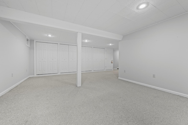 31 S Meadow Ln, Enfield, CT 06082 - finished basement featuring carpet flooring, baseboards, and recessed lighting