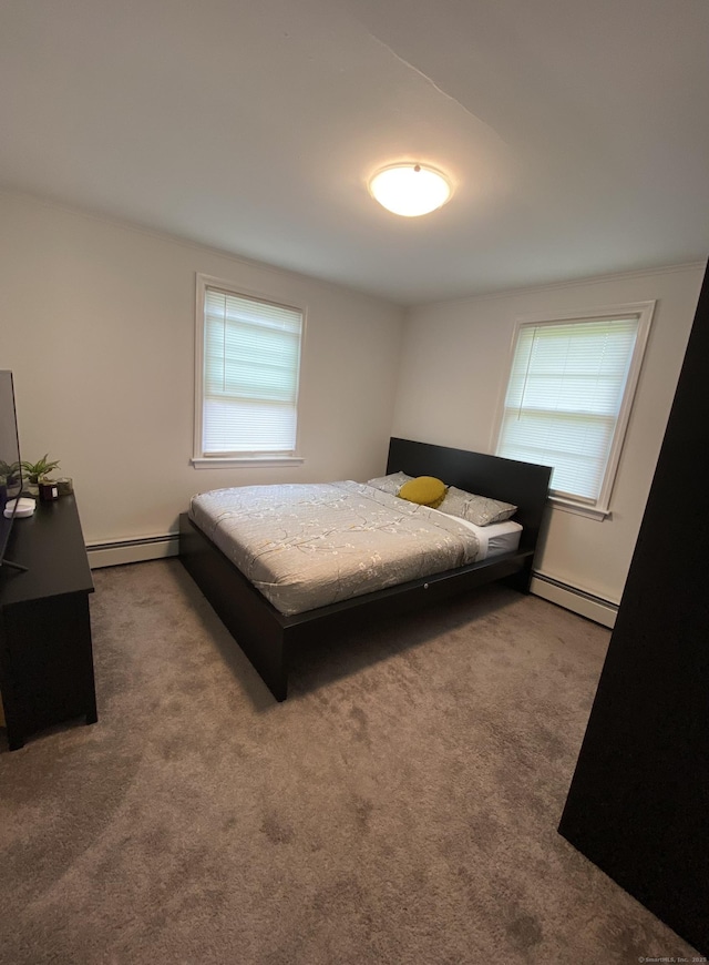 455 Middletown Ave, Wethersfield, CT 06109 - bedroom featuring a baseboard radiator, multiple windows, and carpet floors
